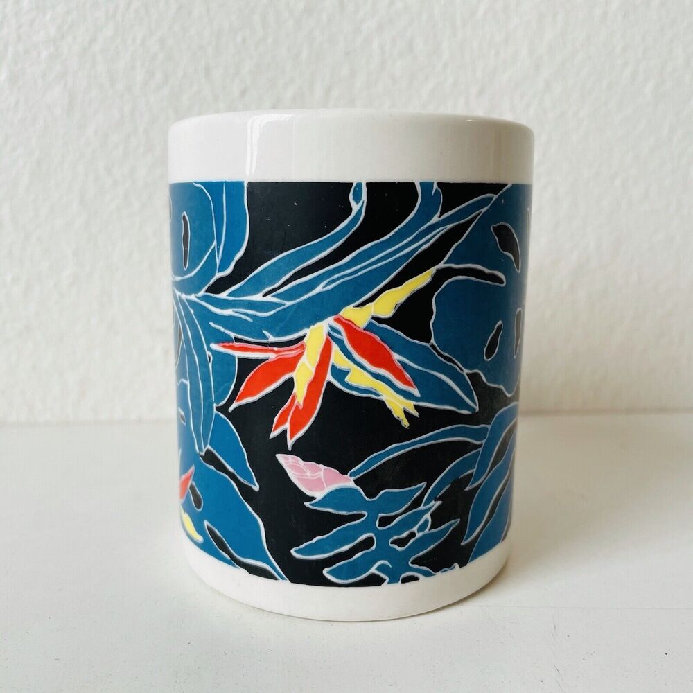 Vintage 1990’s Hilo Hattie Bird of Paradise Mug Coffee Cup Hawaii RARE PATTERN - Picture 2 of 6